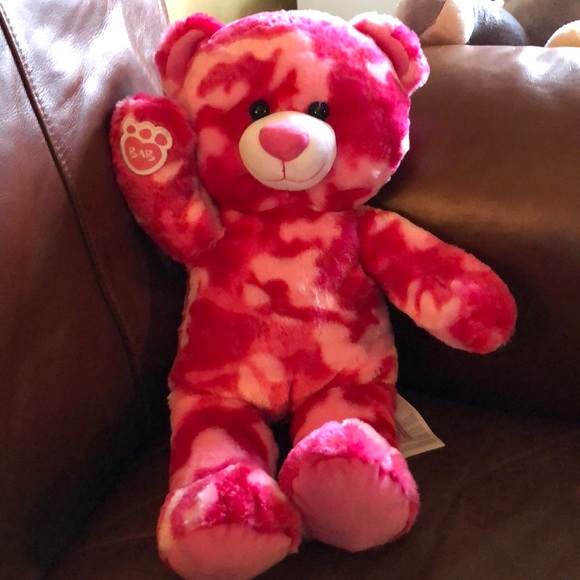 pink camo teddy bear